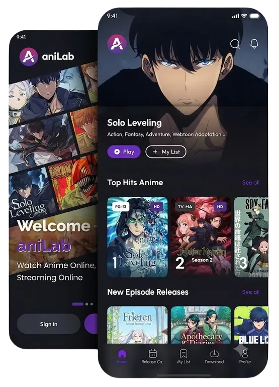 Anilab APK interface on Android