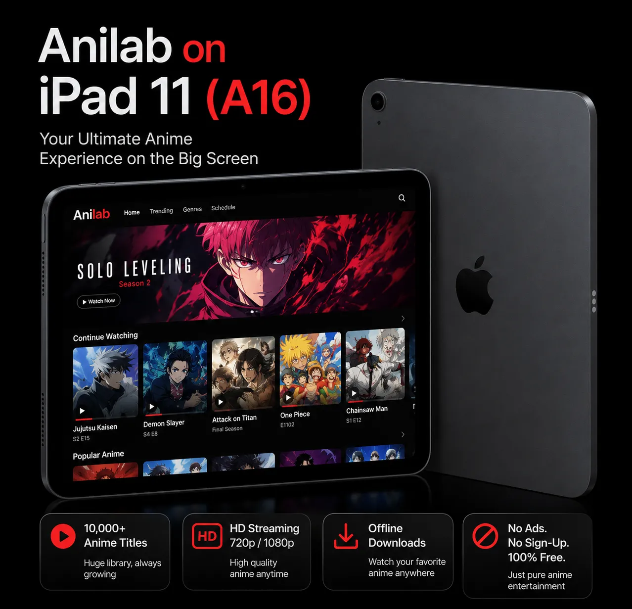 AniLab iOS features on iPhone