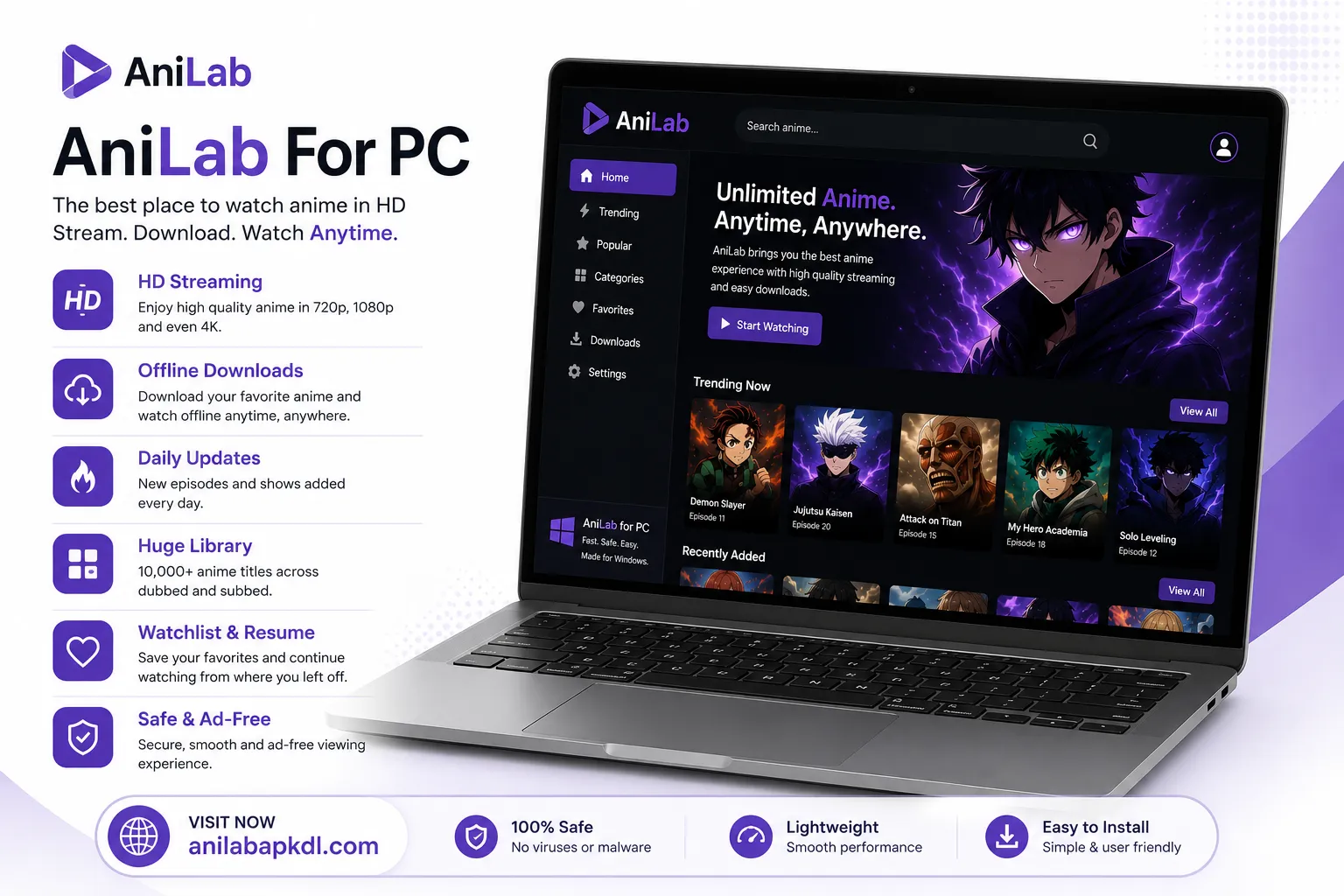Anime streaming on large PC monitor